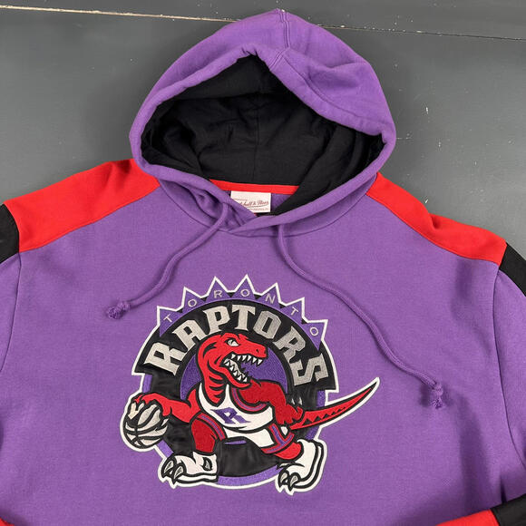 Toronto Raptors Hoodie Men 3XL Purple Sleeve Retro Stitched Mitchell Ness Retro - Picture 3 of 9